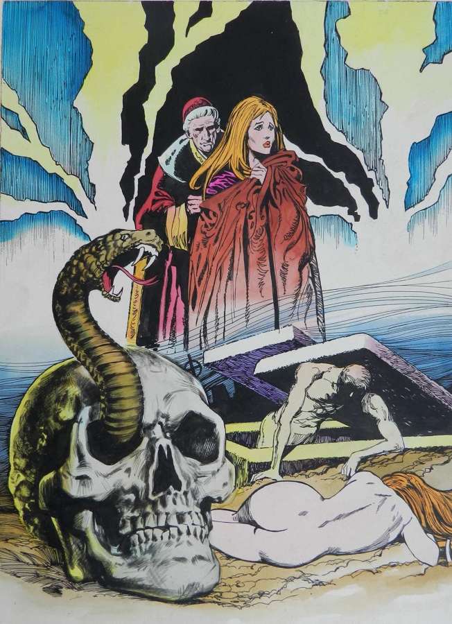 Original Painting Horror Comic L'Esorcista c1970