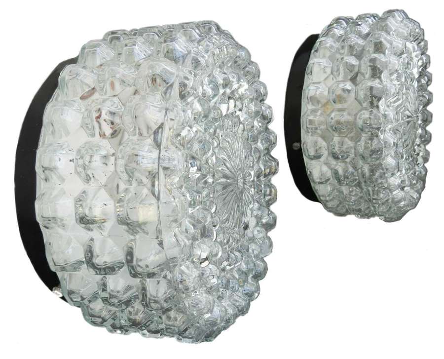 Pair Bubble Glass Flush Mounts Sconces Wall Lights Helena Tynell