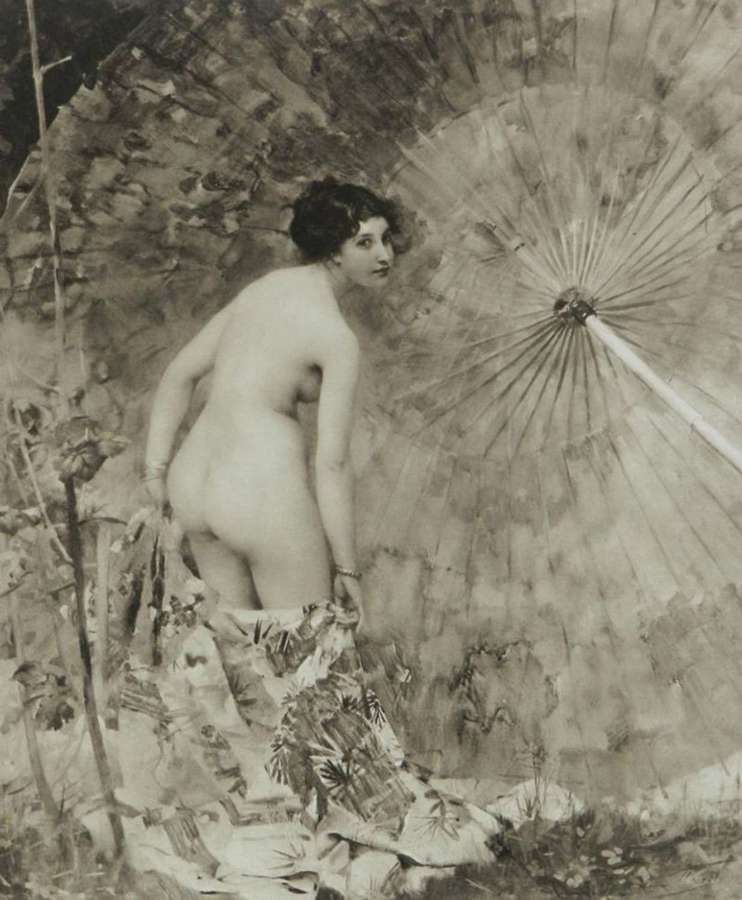 Etude de Femme Bain Nude Aime Morot Engraving c1906 no 309 of 5